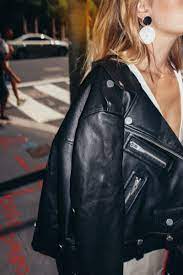 Carmen Hamilton Wears Leather Jacket From The Arrivals Nyc And Earrings From Lucilla Grey Street Style In Sydney From Chronicles Of Fashion Street Style Style