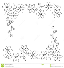 Black And White Floral Border Patterns Illustration About Flower Line Border On White Background Illustration Of Design Border Fra Border Embroidery Designs Flower Drawing Hand Embroidery Designs