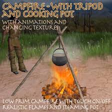 There are things that i loved about the teepee, and there were things that made it more challenging than sleeping in a regular tent. Second Life Marketplace Campfire With Tripod Cooking Pot On Off Animation And Sound Native American Camp Fire Cauldron Cooking Teepee Tipi