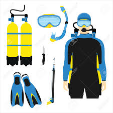 Snorkeling And Scuba Diving Set Of Elements Scuba Diving Gear Stock Photo Picture And Royalty Free Image Image 106055419