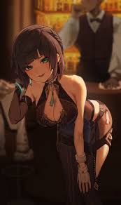 Rule 34 Dev - ass bartender big_ass big_breasts blonde_hair dress elf  lumiere_(acesr) male shiin spanish_text translated|2970452240