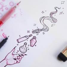 Bottle One Of My Doodles Today Inktober Inktober2018 Bottle Magic Sparkles Magic Doodle Bottle Drawing Flash Art