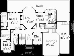 Floor ideas, rambler floor plans solve your problems to design appropriate flooring : Custom Ranch House Plan W Daylight Basement And Rv Garage