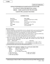 Kisi kisi soal biologi sma kelas xi semester 2 semoga materi biologi sma. Doc Kisi Kisi Ujian Semester Gasal Smk Kelas Xi Tahun Akademik 2015 2016 Vietrieannee D Prinsipessa Academia Edu