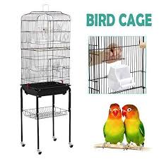 Yaheetech 59 3 Rolling Standing Medium Bird Cage For Cockatiel Sun Conure Parakeet Finch Bu Pet Bird Cage Large Bird Cages Bird Cage Stand
