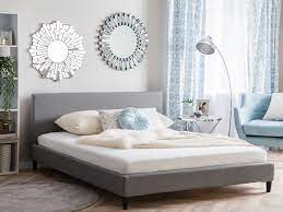 A king frame should always match the dimensions of a king mattress. Eu King Size Bed Frame Cover Light Grey Fitou Beliani De