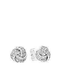 Pandora Stud Earrings Sterling Silver Cubic Zirconia Sparkling Love Knot Pandora Earrings Pandora Earrings Studs Pandora Jewelry