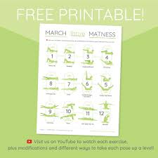 free printable pilates march matness