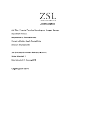 Description financial reporting managers conduct various accounting and auditing responsibilities. Job Description Proforma Zoological Society Of London