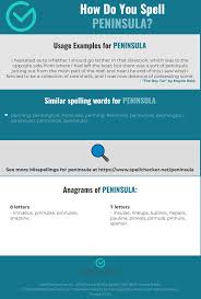 Correct Spelling For Peninsula Infographic Spellchecker Net