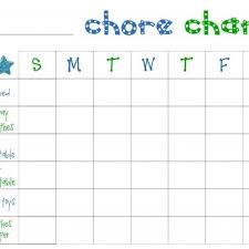 Printable Chore Chart Template Ender Realtypark Co