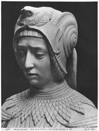 Nantes, Kathedrale St. Peter und St. Paul, Grab von Franz II., Herzog der  Bretagne und Marguerite von Foix, Kopf der Tapferkeit, 1502-07 (Detail)