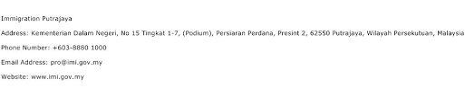 Department of depot management, ministry of home affairs (governmental). Immigration Putrajaya Address Contact Number Of Immigration Putrajaya