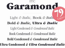 Garalde Typefaces Garamond Sabon Granjon Etc