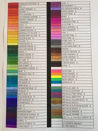 color chart for sharpie and bic mark it markers