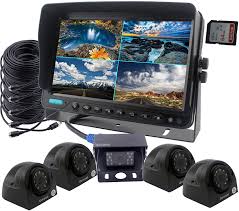 Car monitor & rear camera. Buy Camslead Car Backup Camera System 9 Inch Monitor Built In Dvr Recorder With Quad Split Screen Ccd Waterproof Night Vision Side Camera Rear View Camera Monitor Kit For Truck Van Caravan Trailers