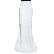 White high waisted maxi skirt. Alexander Mcqueen Off White Crepe High Waisted Maxi Skirt M Alexander Mcqueen Tlc