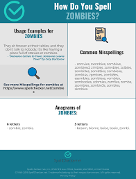 Trust me, it can get prett. Correct Spelling For Zombies Infographic Spellchecker Net