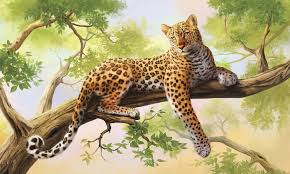 картинки на рабочий стол на ноутбук на весь экран Iskusstvo Olggah Zhivopis Leopard Derevo Hd Oboi Dlya Noutbuka Leopard Painting Leopard Art Animal Paintings