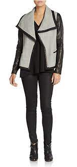 Vince Leather Sleeve Woven Jacket Saks Off 5th Woven Jacket Jackets Leather Sleeve