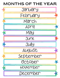 Free Printable Months of The Year
