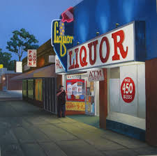 Tony Peters Liquor Store Nocturne El Cajon Blvd 18 X 18 Inches Oil On Canvas Www Tonypetersart Com City Sketch Painting Artist At Work