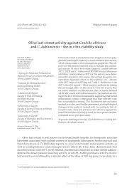 Pdf Olive Leaf Extract Activity Against Candida Albicans And C Dubliniensis The In Vitro Viability Study