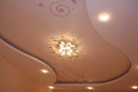 All the wiring goes behind the scenes and you only see the beautiful, decorative piece hanging out. False Ceiling Designs Gypsum False Ceiling Dhikalpa Interiors