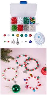 Download Sunnyclue 1 Set 320 Pcs Beaded Christmas Bracelet Making Kit Diy Craft Kits Snowflake Christmas Tree Jingle Bells Kids Girls Women Adults Children Make 6 Chr Christmas Bead Christmas Bead Charm Christmas Gift Jewelry PSD Mockup Templates