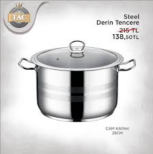 Tac Steel Derin Tencere 28 Cm Cam Kapak Slow Cooker Crock Pot Crock Slow Cooker