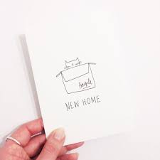 Hand Illustrated Cat Card New Home Moving House By Linseymouse Verhuis Kaart Housewarming Kaart Kaarten Zelf Maken