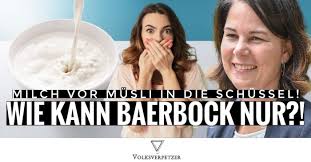 Das beliebte grüne führungsduo annalena baerbock und robert habeck werden mit ihrer unglaublichen kompetenz und führungsstärke ohne zweifel deutschland in. Skandal Baerbock Tut Erst Milch Dann Musli In Die Schussel Bild Union Emport Volksverpetzer
