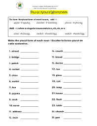 plural nouns worksheet