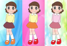 tachibana in every official clothing colors tv series ドラえもん しずかちゃん イラスト