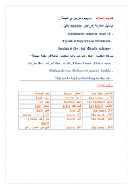 شرح المقارنة والتفضيل Comparative Superlative مادة اللغة الانجليزية للصف الرابع الفصل الثاني 2020 منتدى معلمي الاردن