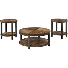 Roybeck Brown 3 Pack Of Tables Slumberland Furniture Coffee Table Living Room Table Sets 3 Piece Coffee Table Set