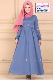 kolu nakisli tesettur elbise pl834 mavi moda selvim elbise mavi moda elbise moda stilleri