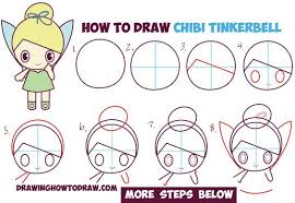 How To Draw Chibi Tinkerbell The Disney Fairy In Easy Step By Step Drawing Tutorial For Kids How To Draw Step By Step Drawing Tutorials Disney Drawing Tutorial Disney