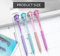 6Pcs Big Ballpoint Pen Crystal Pen for Women Girl 1.0mm Tip Smooth to Write  Office Supplies