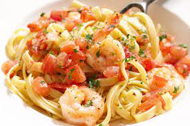 Prawn Fettuccine With Chilli Tomato Parsley Recipe Parsley Recipes Wine Recipes Fettuccine
