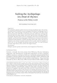 Your birth certificate includes a wealth of information about you, including your mother's maiden name. Pdf Muhammad Haji Salleh Sailing The Archipelago In A Boat Of Rhymes Pantun In The Malay World Wacana Journal Of The Humanities Of Indonesia Academia Edu