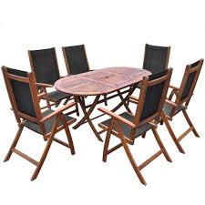 Check spelling or type a new query. Fesjoy 7 Pieces Patio Dining Set 6 Seater Garden Dining Table Set 6 Folding Chairs Acacia Wood Table Conservatory Outdoor Furniture Set Buy Online In Cayman Islands At Cayman Desertcart Com Productid 143064994