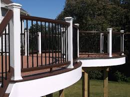 Trex decking and railing products should be disposed with normal construction debris or household waste. Curved Trex Deck White Railing With Black Aluminum Balusters American Traditional Terrace Newark By Amazing Decks Houzz