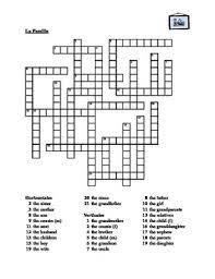 A 21 question printable la familia crossword with answer key. Familia Family In Spanish Crossword Puzzle Teaching Resources