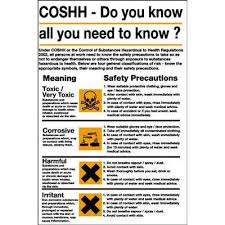 Coshh Poster Wall Chart Applied Science Health And Safety Safety Posters