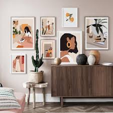 Abstract Fashion Vintage Girl Minimalist Wall Art Canvas Painting Graphic Wall Art Minimalist Wall Art Living Room Pictures