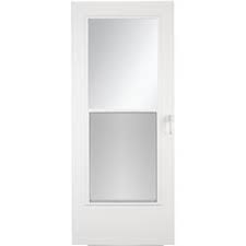 Whatever it is, remember you can always mount a you could mount a storm door on the wall of the house where there is no door opening if you wanted to, as long as you install a frame of wood the. Larson Self Storing Mobile Home Mid View Storm Door At Menards