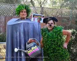 Funny Chia Head And Chia Pet Costume For A Couple Chia Pet Costumes Homemade Halloween Costumes Most Creative Halloween Costumes