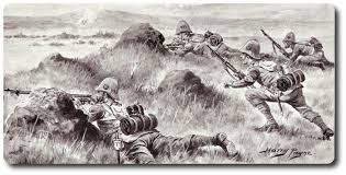 Infantry Soldiers Attack Prone During The Boer War Harry Payne Sketch 1901 Infantry British Army Soldier