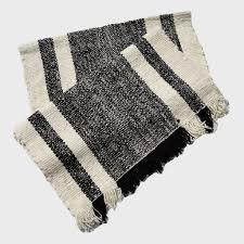 Black And White Striped Throw Blanket Treko Makun Wool Throw In Black And White Stripe Wool Throw Handwoven Throw White Stripe